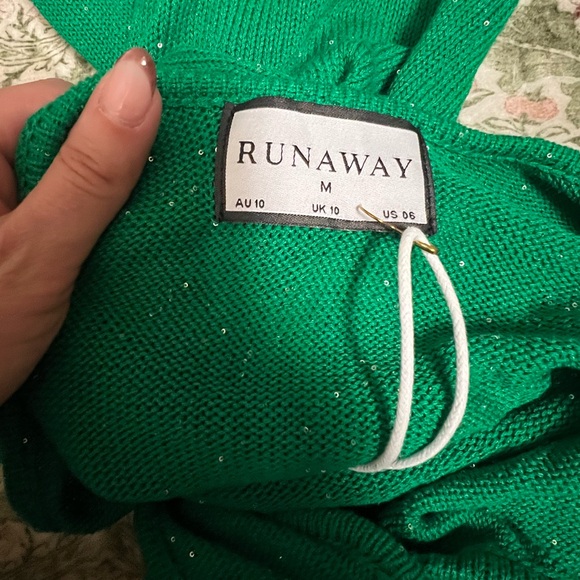 RUNAWAY THE LABEL ADRIANA MAXI DRESS Green Medium - Picture 8 of 10